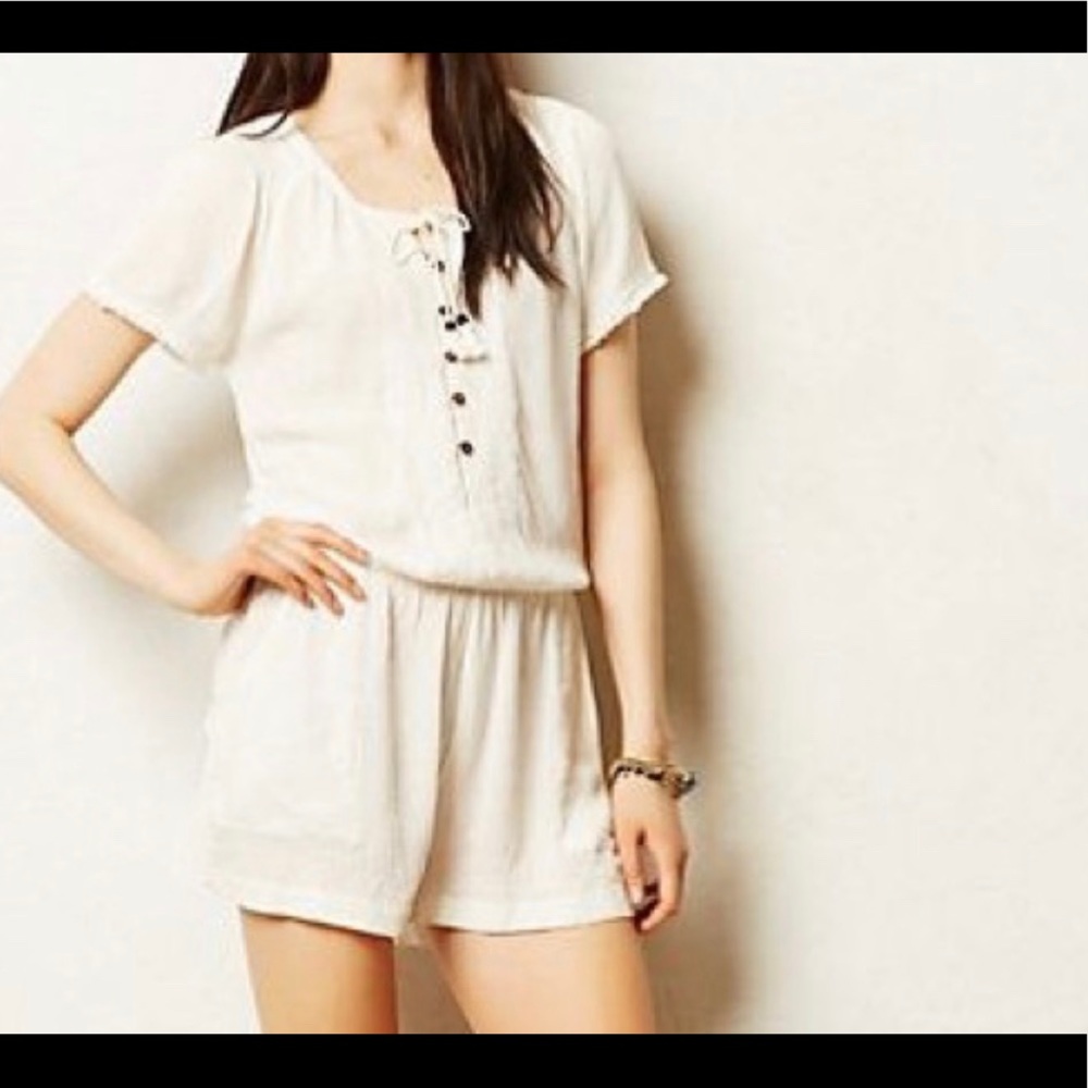 Anthropologie Cream Romper